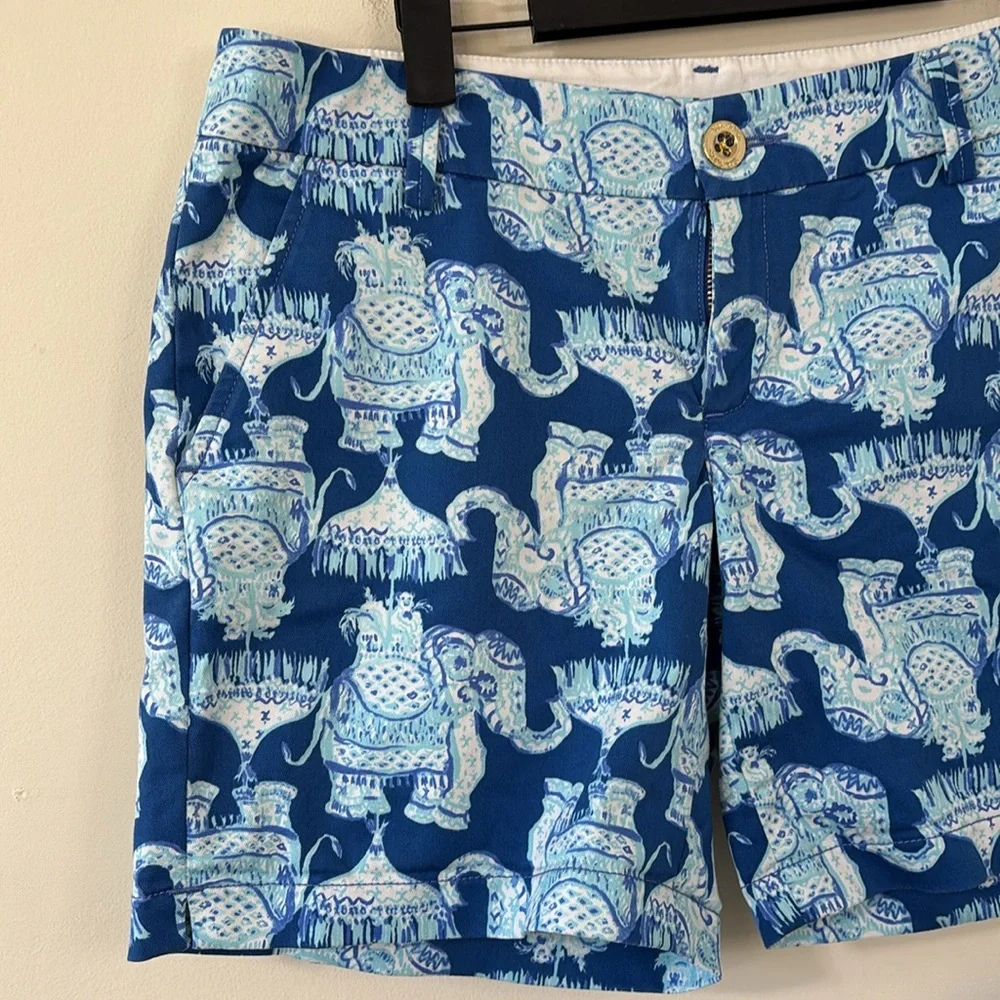 Lilly Pulitzer The Jayne Stretch Short 7” Inseam Deep Indigo Joy Ride Size 4 - Picture 3 of 9